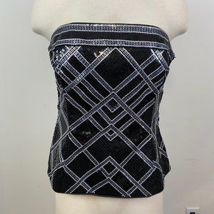 Black and sliver sequined corset top.